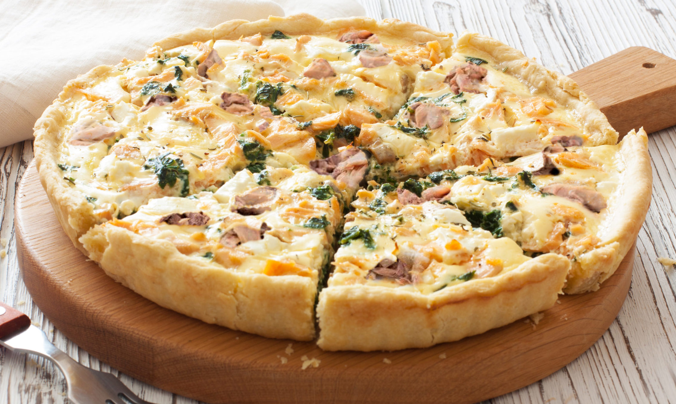 Jack Mackerel and Spinach Quiche Camanchaca